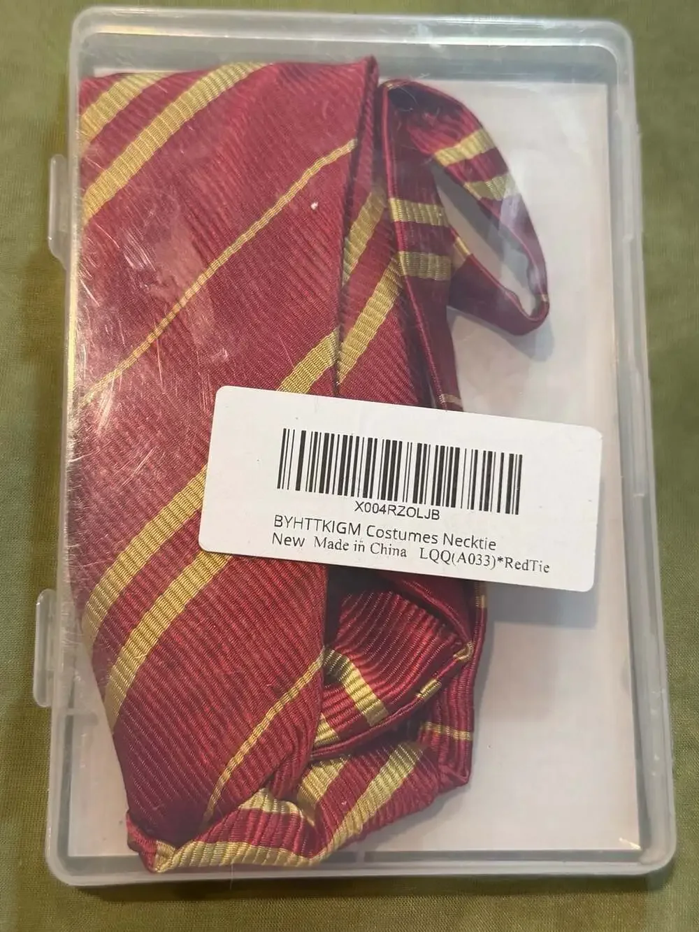 BYHTTKIGM Light-Up Magic Cosplay Necktie Red and Gold Striped Costume Tie